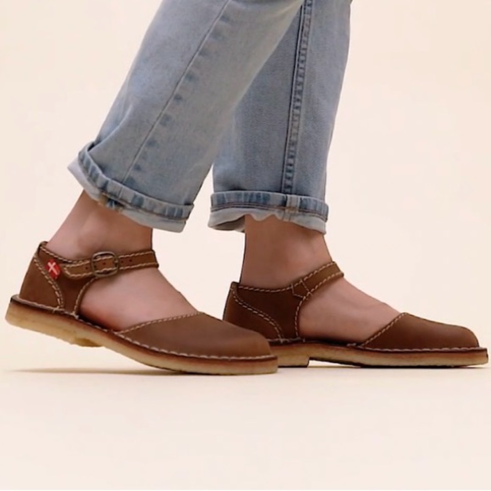 Danish Duckfeet Mols Leather Women’s Mary Jane’s - Cocoa size 38